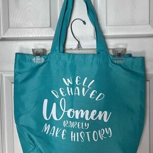 Teal Tote Bag with Inspirational Quote